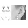 Boucles d'oreilles LOBES Oxyde de Zirconium En Argent Massif Rhodié 925
