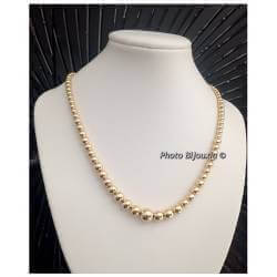 Collier Maille Boule En Chute 45CM En Plaqué Or 18 Carats