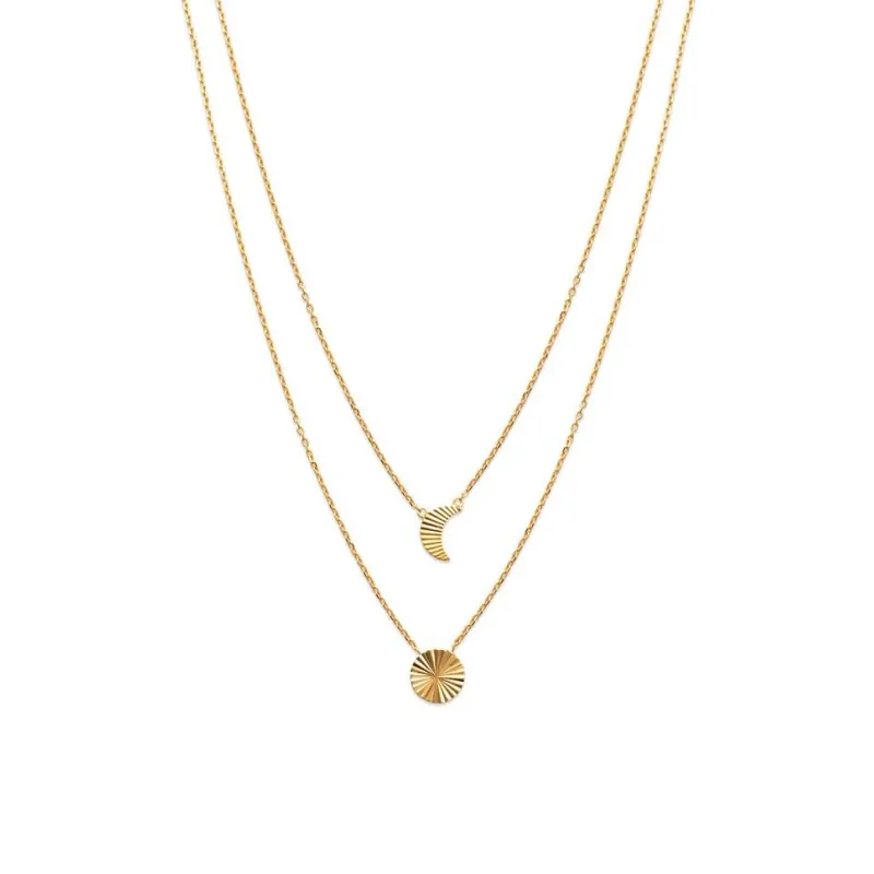 Collier Collection Astre / Lune Plaqué or 18 Carats 750/1000