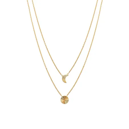 Collier Collection Astre / Lune Plaqué or 18 Carats 750/1000