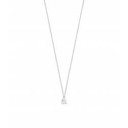 Collier Cristal Zirconium En Goutte D'eau Argent Massif 925/1000 Rhodié
