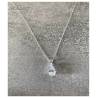 Collier Cristal Zirconium En Goutte D'eau Argent Massif 925/1000 Rhodié