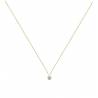 Collier Cristal 6MM Solitaire Zirconium En Plaqué Or 18 Carats