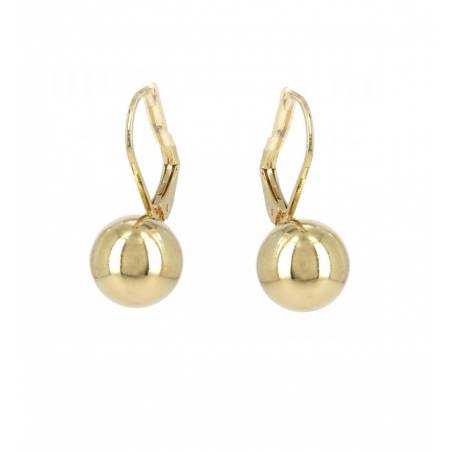 Boucles D'oreilles Dormeuses Grosses Boules 14 MM En Plaqué Or