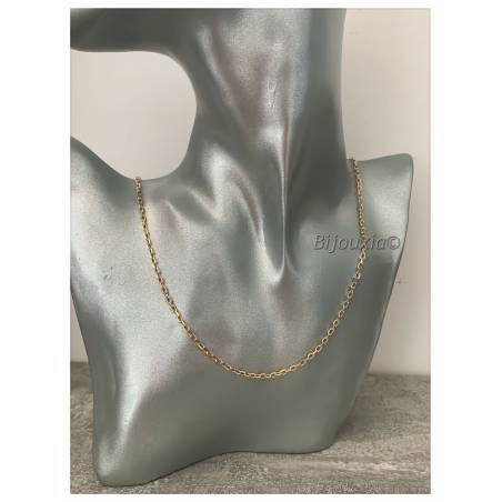 Chaîne Maille Forçat 45 CM X 2,25MM Plaqué or 18 CARATS 750/000
