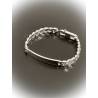 Bracelet HOMME Gravure Identité Gourmette 21 CM X 8MM Argent Massif 925/1000
