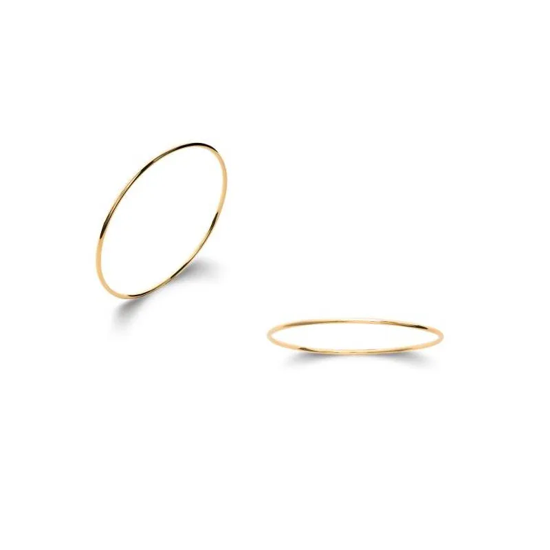 Bracelet Demi-jonc Rigide Plaqué Or 18 Carats - Diamètre 6,6 Cm, Marque Bijouxia, Neuf