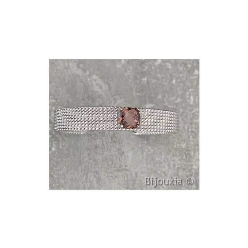 Saphir Naturel Bleu & Zircone Gemme 925 Bague en Argent pour Femmes