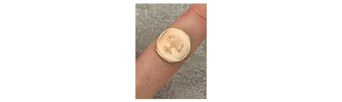 Bague Pièce Médaille Motif Arbre de Vie En Plaqué or 18 Carats T50 à 60