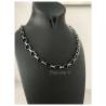 Collier en pure céramique noire maillons Coeur Bijoux NEUF Femme