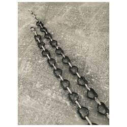 Collier en pure céramique noire maillons Coeur Bijoux NEUF Femme