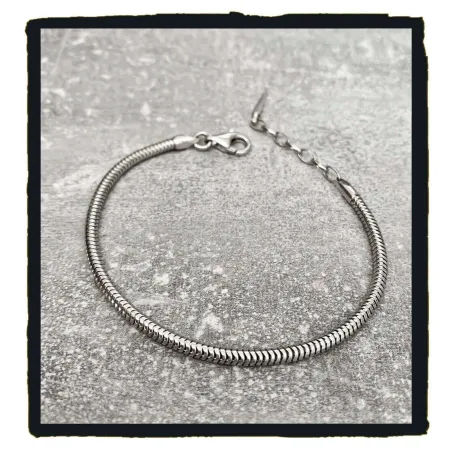 Bracelet Charms Perles Bleu Clair Verre De Murano & Boules Argent 925 - Neuf Avec étiquettes - Bijouxia