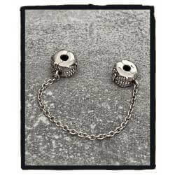 Bracelet CHARMS Perle Bleu Clair Murano & Chaînette Argent 925/000 Rhodié