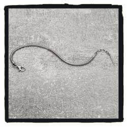 Bracelet CHARMS Perle Bleu Clair Murano & Chaînette Argent 925/000 Rhodié