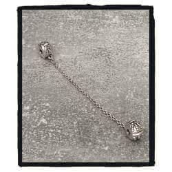 Bracelet CHARMS Perle Bleu Clair Murano & Chaînette Argent 925/000 Rhodié