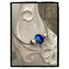 Bracelet CHARMS Perle Bleu Verre de Murano & Boules Argent 925/000 Rhodié