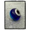 Bracelet CHARMS Perle Bleu Verre de Murano & Boules Argent 925/000 Rhodié