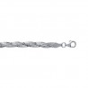 Bracelet Maille Tressée  Double Fil  Argent Massif 925/000 Rhodié Bijoux Femme