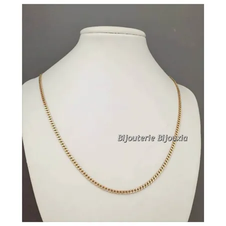 Chaîne Maille Gourmette 50cm Plaqué Or 18 Carats - Bijou Mixte Neuf Avec étiquettes