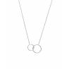 Collier Double Cercles Entrelacés En Argent Massif 925/1000