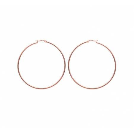 Créoles Lisses 7cm En Acier Inoxydable Rose