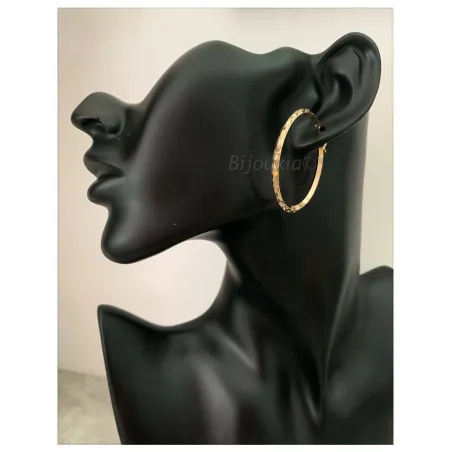 Boucles D'oreilles Créoles 4 Cm Plaqué Or 18 Carats - Pour Femme - Neuves Avec étiquettes