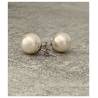 Boucles D'oreilles Grosses Perles 14MM En Argent Massif 925/1000