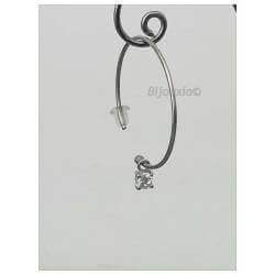 Boucles D'oreilles Créoles Cristal Zirconium Pendant Argent Massif 925 Rhodié