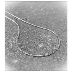 Chaîne Maille Serpent Argent Massif 925 Rhodié Choix 42CM/45CM