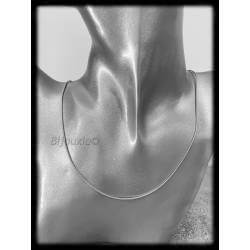 Chaîne Maille Serpent Argent Massif 925 Rhodié Choix 42CM/45CM