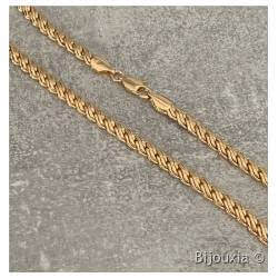 Collier Maille Palmier Tressée 45 cm En Plaqué Or 18 carats