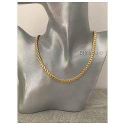 Collier Maille Palmier Tressée 45 cm En Plaqué Or 18 carats