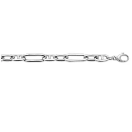 Bracelet En Argent Sterling 925 – Maillons Alternés, Style Chaîne, Occasion – Bijou Vintage à Identifier