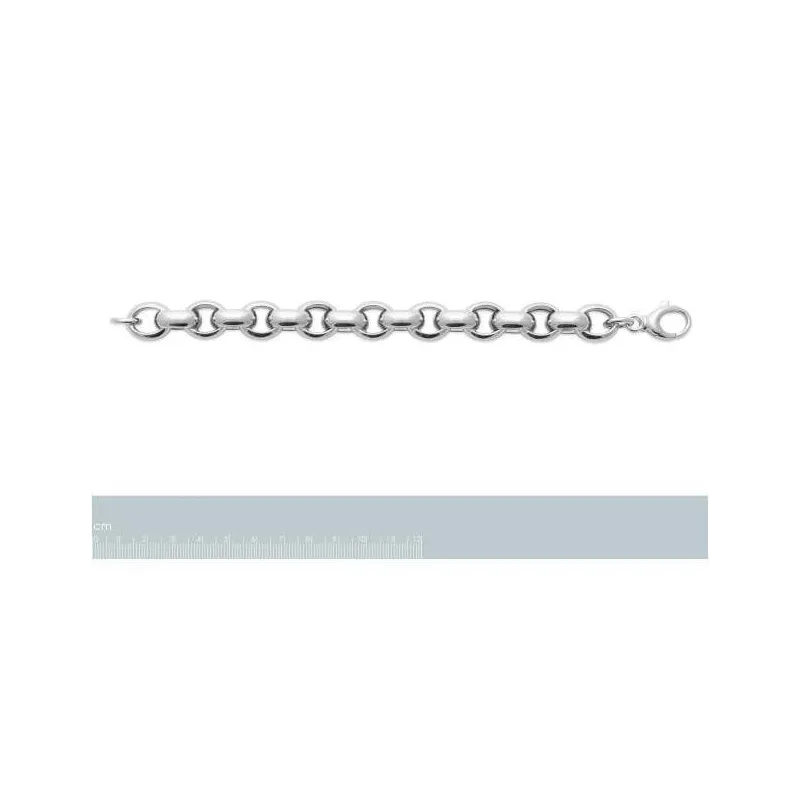 Bracelet En Argent Massif 925 Maillons Ovales Scintillants - Neuf Avec étiquettes, Marque Bijouxia