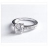 Bague Solitaire-Cristal Zirconium- Argent Massif 925 Rhodié- T60 -bijoux Femme-