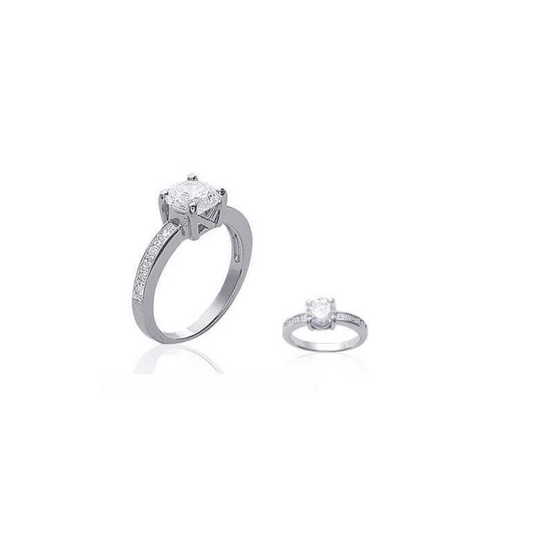 Bague Argent Massif Solitaire Zirconium – Taille 60 – Bijou élégant Intemporel
