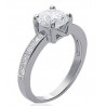 Bague Solitaire-Cristal Zirconium- Argent Massif 925 Rhodié- T60 -bijoux Femme-