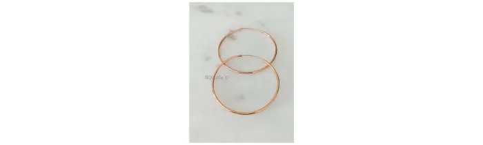 Boucles D'oreilles Créoles Diamètre 6,5 cm En Plaqué or Rose 18 Carats 750/1000
