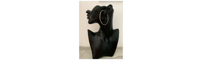 Boucles D'oreilles Créoles Diamètre 6,5 cm En Plaqué or Rose 18 Carats 750/1000