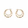 Boucles D'oreilles Créoles Double Anneaux En Plaqué Or 18 Carats 750/1000