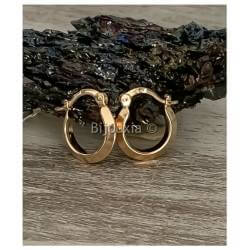 Boucles D'oreilles Petites Créoles Effet Miroir 1,5CM En Plaqué Or 18 Carats