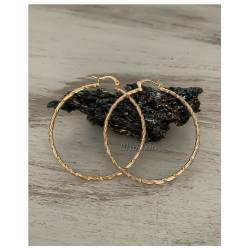 Créoles Rondes Torsadées 5CM En Plaqué Or Bijoux Femme