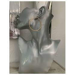 Créoles Rondes Torsadées 5CM En Plaqué Or Bijoux Femme