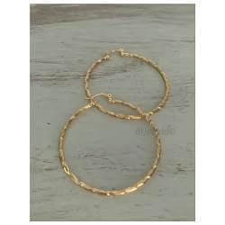 Créoles Rondes Torsadées 5CM En Plaqué Or Bijoux Femme