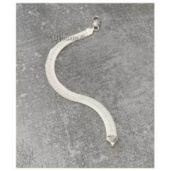 Bracelet Maille Miroir Large En Argent Massif 925/000 Bijoux Femme