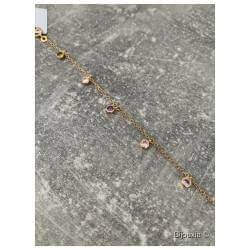 Bracelet Pampilles Cristal Zirconium Multicolore En Plaqué or 750/1000