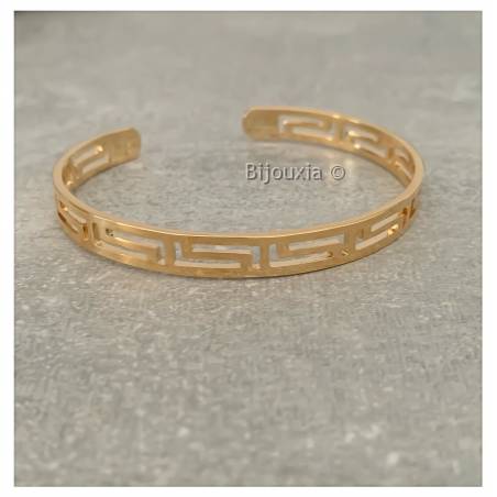 Bracelet Jonc Manchette Ajouré Diamètre 5,8CM En Plaqué Or 18 Carats