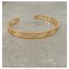 Bracelet Jonc Manchette Ajouré Diamètre 5,8CM En Plaqué Or 18 Carats