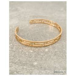 Bracelet Jonc Manchette Ajouré Diamètre 5,8CM En Plaqué Or 18 Carats