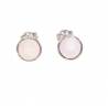 Boucles d'oreilles Puces 8MM Pierre Quartz Rose & Argent Massif Rhodié 925/1000
